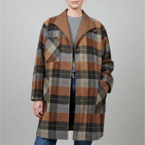 VTG EATON Reversible Brown Wool Coat  Trench Coat Size 12 Fits Large